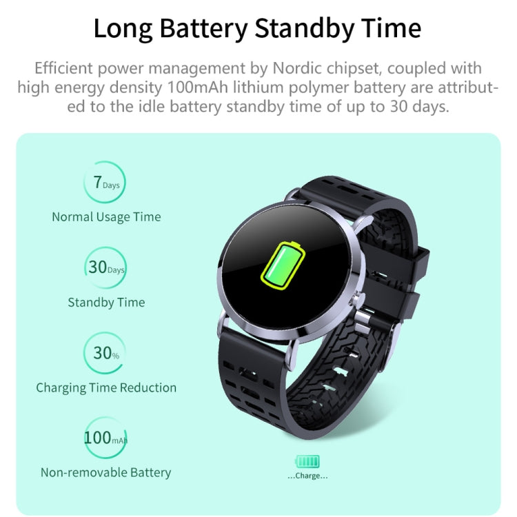 CV08C 1.0 inches TN Color Screen Smart Bracelet IP67 Waterproof, Silicone Watchband, Support Call Reminder /Heart Rate Monitoring /Sleep Monitoring / Sedentary Reminder